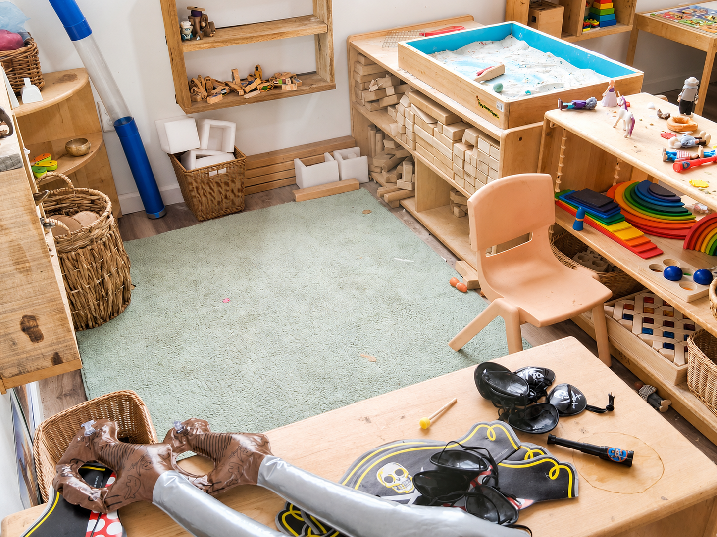 Orem classroom with natural materials and imaginative play